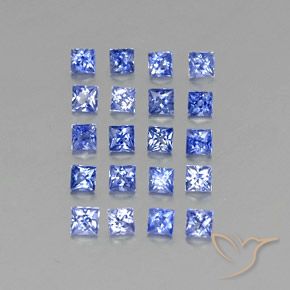 2.10캐럿 천연 블루 사파이어 보석, 스퀘어, 2.3×2.3 mm, VVS-VS