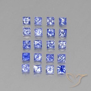 1.99캐럿 천연 파스텔 블루 사파이어 보석, 스퀘어, 2.4×2.4 mm, VVS-VS