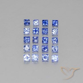 1.58캐럿 천연 파스텔 블루 사파이어 보석, 스퀘어, 2.2×2.2 mm, VVS-VS