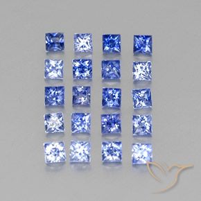 1.58캐럿 천연 파스텔 블루 사파이어 보석, 스퀘어, 2.2×2.2 mm, VVS-VS