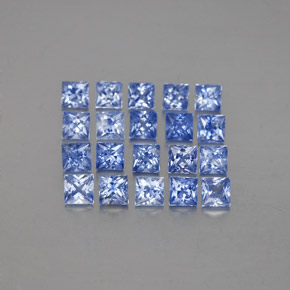 1.60캐럿 천연 파스텔 블루 사파이어 보석, 스퀘어, 2.3×2.2 mm, VVS-VS