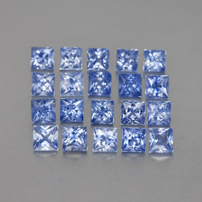 1.60캐럿 천연 파스텔 블루 사파이어 보석, 스퀘어, 2.3×2.2 mm, VVS-VS