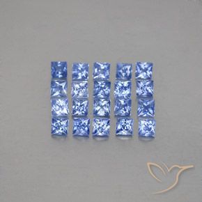 2.49캐럿 천연 파스텔 블루 사파이어 보석, 스퀘어, 2.6×2.6 mm, VVS-VS