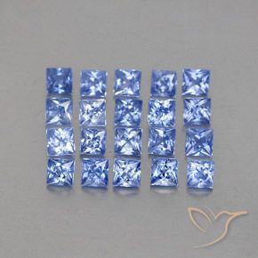 2.49캐럿 천연 파스텔 블루 사파이어 보석, 스퀘어, 2.6×2.6 mm, VVS-VS