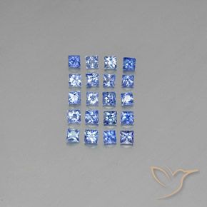 1.31캐럿 천연 미디엄 다크 블루 사파이어 보석, 스퀘어, 2.2×2.1 mm, VVS-VS