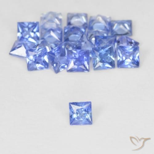 1.62캐럿 천연 파스텔 블루 사파이어 보석, 스퀘어, 2.3×2.3 mm, VVS-VS