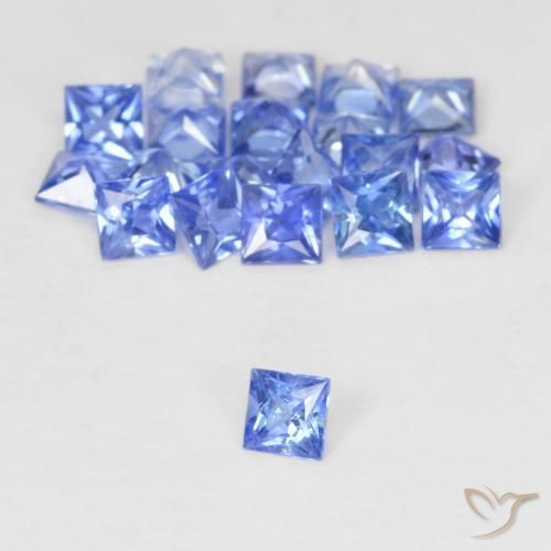 1.62캐럿 천연 파스텔 블루 사파이어 보석, 스퀘어, 2.3×2.3 mm, VVS-VS