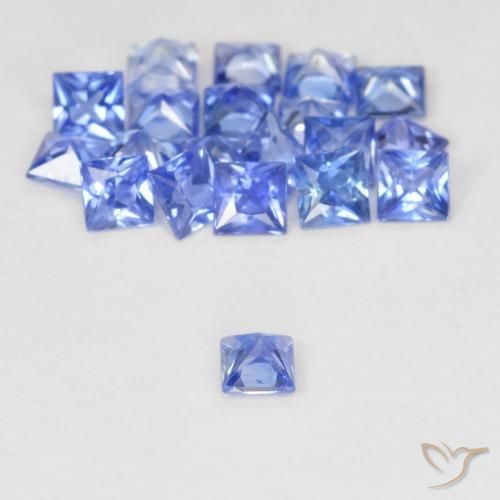 1.62캐럿 천연 파스텔 블루 사파이어 보석, 스퀘어, 2.3×2.3 mm, VVS-VS