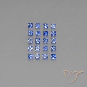 1.65캐럿 천연 미디엄 다크 블루 사파이어 보석, 스퀘어, 2.4×2.3 mm, VVS-VS