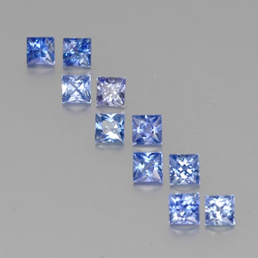 캐럿 천연 블루 사파이어 보석, 스퀘어, 3.2×3.1 mm, VVS-VS