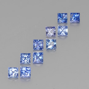 캐럿 천연 블루 사파이어 보석, 스퀘어, 3.2×3.1 mm, VVS-VS