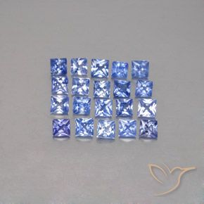2.13캐럿 천연 파스텔 블루 사파이어 보석, 스퀘어, 2.5×2.5 mm, VVS-VS