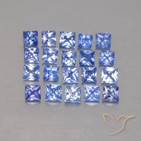 2.13캐럿 천연 파스텔 블루 사파이어 보석, 스퀘어, 2.5×2.5 mm, VVS-VS