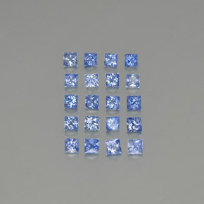 2.04캐럿 천연 베이비 블루 사파이어 보석, 스퀘어, 2.5×2.5 mm, VVS-VS