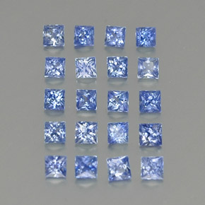 2.04캐럿 천연 베이비 블루 사파이어 보석, 스퀘어, 2.5×2.5 mm, VVS-VS