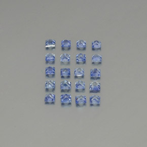 2.04캐럿 천연 베이비 블루 사파이어 보석, 스퀘어, 2.5×2.5 mm, VVS-VS