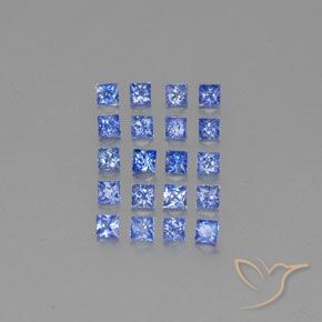 2.05캐럿 천연 미디엄 다크 블루 사파이어 보석, 스퀘어, 2.4×2.3 mm, VVS-VS