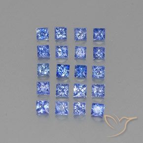 2.05캐럿 천연 미디엄 다크 블루 사파이어 보석, 스퀘어, 2.4×2.3 mm, VVS-VS