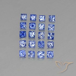 1.80캐럿 천연 미디엄 다크 블루 사파이어 보석, 스퀘어, 2.4×2.3 mm, VVS-VS