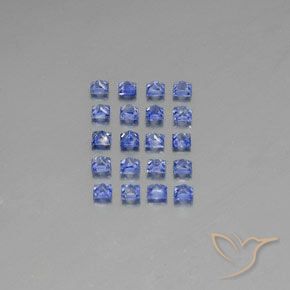 1.80캐럿 천연 미디엄 다크 블루 사파이어 보석, 스퀘어, 2.4×2.3 mm, VVS-VS