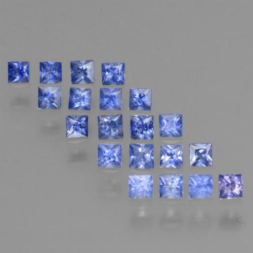 1.21캐럿 천연 파스텔 블루 사파이어 보석, 스퀘어, 2.1×2 mm, VVS-VS