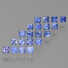 1.21캐럿 천연 파스텔 블루 사파이어 보석, 스퀘어, 2.1×2 mm, VVS-VS