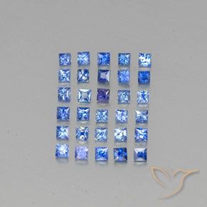 1.83캐럿 천연 미디엄 다크 블루 사파이어 보석, 스퀘어, 2.1×2 mm, VVS-VS