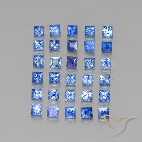 1.83캐럿 천연 미디엄 다크 블루 사파이어 보석, 스퀘어, 2.1×2 mm, VVS-VS