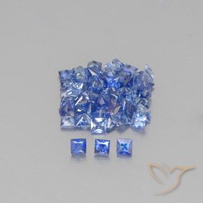 2.86캐럿 천연 미디엄 다크 블루 사파이어 보석, 스퀘어, 2.1×2 mm, VVS-VS