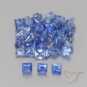 2.86캐럿 천연 미디엄 다크 블루 사파이어 보석, 스퀘어, 2.1×2 mm, VVS-VS