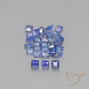 2.37캐럿 천연 파스텔 블루 사파이어 보석, 스퀘어, 2.3×2.3 mm, VVS-VS