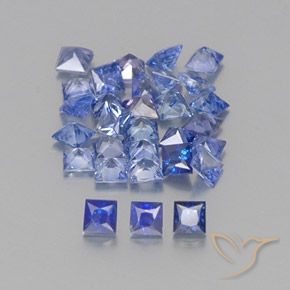 2.37캐럿 천연 파스텔 블루 사파이어 보석, 스퀘어, 2.3×2.3 mm, VVS-VS