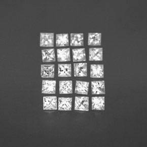 1.56캐럿 천연 화이트 사파이어 보석, 스퀘어, 2.2×2.2 mm, VVS-VS