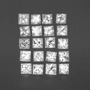 1.56캐럿 천연 화이트 사파이어 보석, 스퀘어, 2.2×2.2 mm, VVS-VS