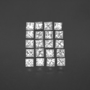 캐럿 천연 화이트 사파이어 보석, 스퀘어, 2.1×2.1 mm, VVS-VS