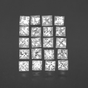캐럿 천연 화이트 사파이어 보석, 스퀘어, 2.1×2.1 mm, VVS-VS