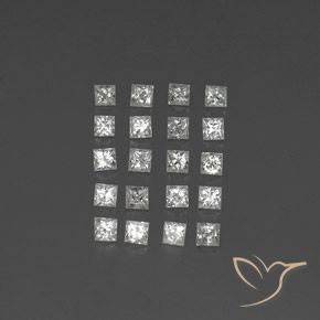 1.66캐럿 천연 화이트 사파이어 보석, 스퀘어, 2.3×2.2 mm, VVS-VS