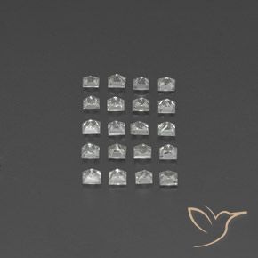 1.66캐럿 천연 화이트 사파이어 보석, 스퀘어, 2.3×2.2 mm, VVS-VS
