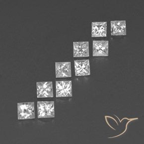 1.39캐럿 천연 하얀색 사파이어 보석, 정사각형, VVS-VS