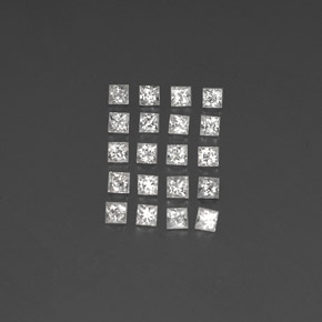 1.60캐럿 천연 클리어 화이트 사파이어 보석, 스퀘어, 2.2×2.2 mm, VVS-VS
