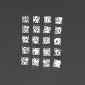 1.60캐럿 천연 클리어 화이트 사파이어 보석, 스퀘어, 2.2×2.2 mm, VVS-VS