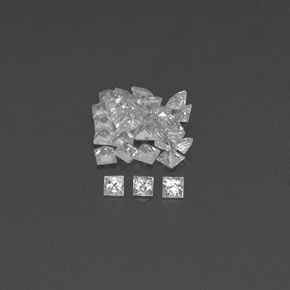 캐럿 천연 화이트 사파이어 보석, 스퀘어, 1.9×1.9 mm, VVS-VS