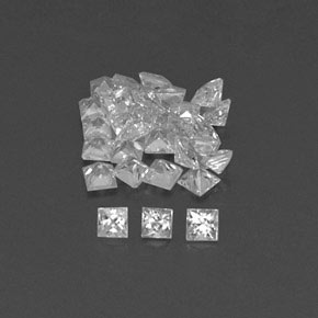 캐럿 천연 화이트 사파이어 보석, 스퀘어, 1.9×1.9 mm, VVS-VS