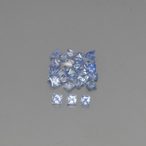 1.21캐럿 천연 파스텔 블루 사파이어 보석, 스퀘어, 2.1×2 mm, VVS-VS