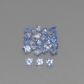 1.21캐럿 천연 파스텔 블루 사파이어 보석, 스퀘어, 2.1×2 mm, VVS-VS