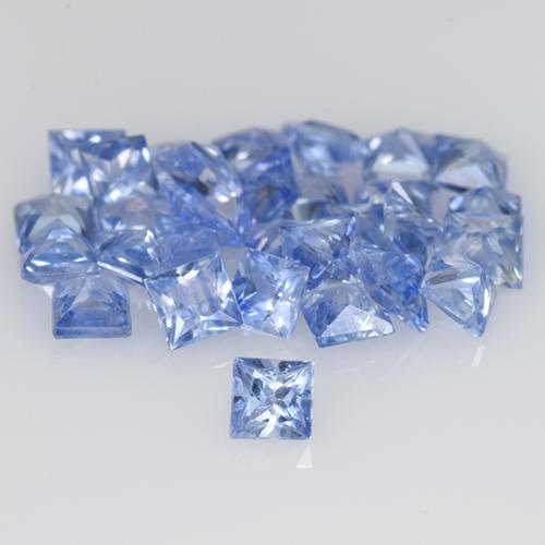 1.38캐럿 천연 파스텔 블루 사파이어 보석, 스퀘어, 1.9×1.8 mm, VVS-VS