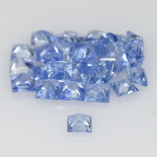 1.38캐럿 천연 파스텔 블루 사파이어 보석, 스퀘어, 1.9×1.8 mm, VVS-VS