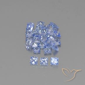 2.25ctw 자연스러운 하늘색 사파이어, 정사각형, VVS-VS