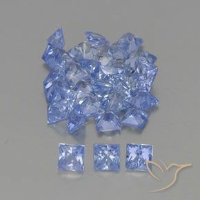 2.59캐럿 천연 파스텔 블루 사파이어 보석, 스퀘어, 2.3×2.3 mm, VVS-VS