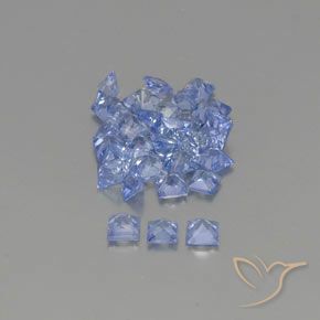 2.59캐럿 천연 파스텔 블루 사파이어 보석, 스퀘어, 2.3×2.3 mm, VVS-VS